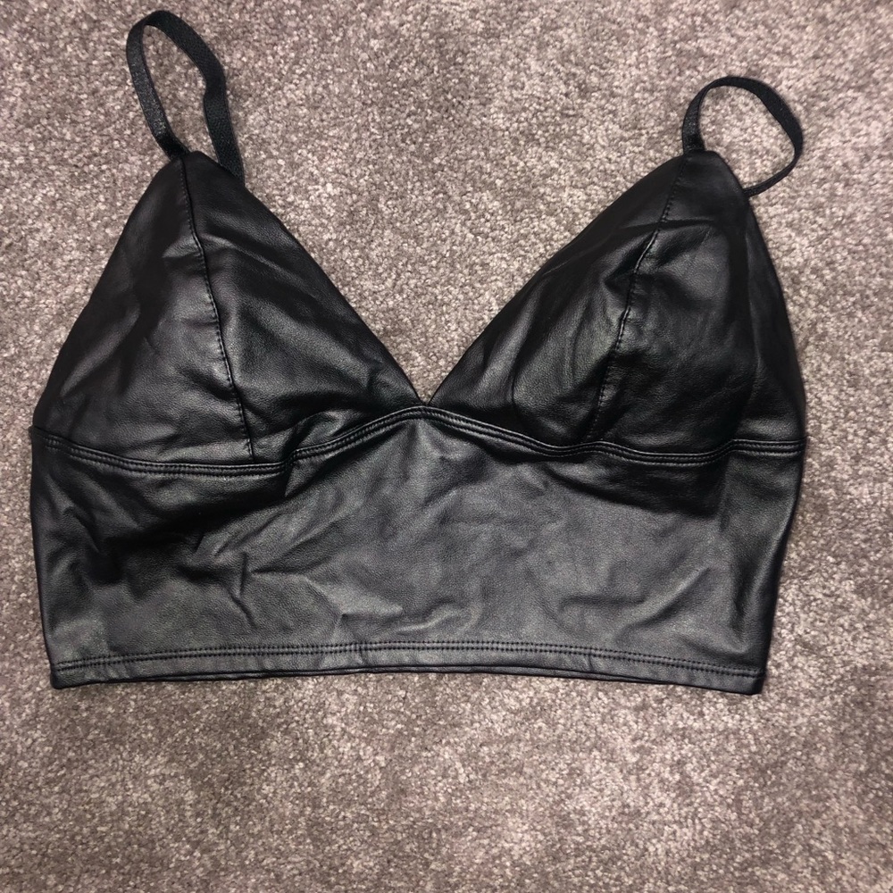 faux leather crop top